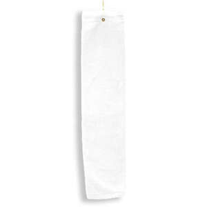 Anvil Tri-Fold Hemmed Hand Towel with Grommet - White/Neutral