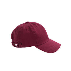 Champion Brushed 6-Panel Twill Cap - Dark/All Maroon