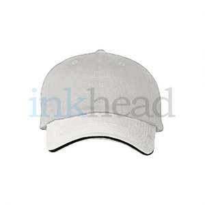 Harriton Unstructured Cap With Sandwich Bill - Dark/All
