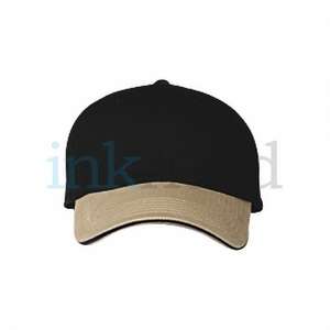 Harriton Unstructured Cap With Sandwich Bill - Dark/All