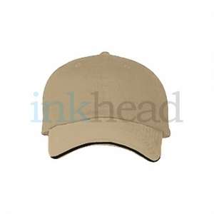 Harriton Unstructured Cap With Sandwich Bill - Dark/All