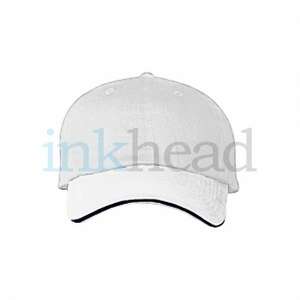 Harriton Unstructured Cap With Sandwich Bill - Dark/All
