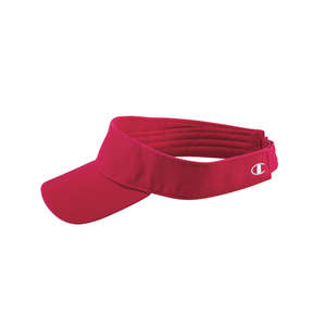 Champion Velcro Closure Athletic Visor - Dark/All Red