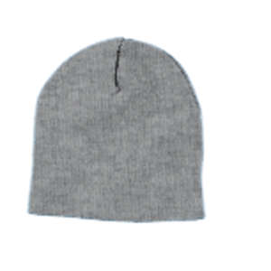 Yupoong Solid Acrylic Knit Cap - Dark/All Gray, Heather