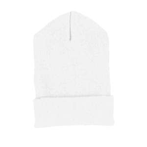 Yupoong Solid Acrylic Knit Cap With Cuffed Bottom - Dark/All White