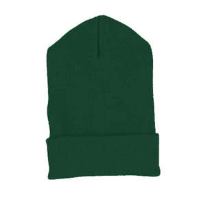 Yupoong Solid Acrylic Knit Cap With Cuffed Bottom - Dark/All Green, Spruce