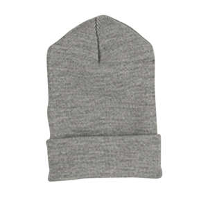 Yupoong Solid Acrylic Knit Cap With Cuffed Bottom - Dark/All Gray, Light