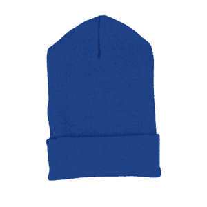 Yupoong Solid Acrylic Knit Cap With Cuffed Bottom - Dark/All Blue, Royal