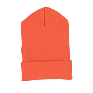 Yupoong Solid Acrylic Knit Cap With Cuffed Bottom - Dark/All Red, Flame