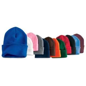 Yupoong Solid Acrylic Knit Cap With Cuffed Bottom - Dark/All 