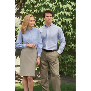 Van Heusen Mens Long Sleeve Wrinkle Resistant Oxford - Dark/Color