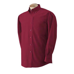 Van Heusen Mens Long Sleeve Wrinkle Resistant Oxford - Dark/Color Cayenne