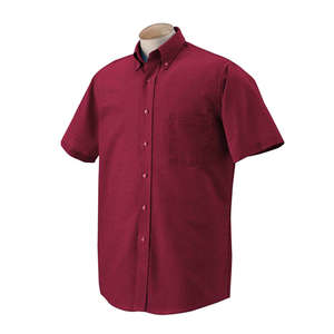 Van Heusen Mens Short Sleeve Wrinkle Resistant Oxford - Dark/Color Cayenne