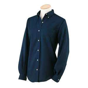 Van Heusen Womens Long Sleeve Wrinkle Resistant Oxford - Dark/Color Blue, Navy