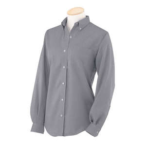 Van Heusen Womens Long Sleeve Wrinkle Resistant Oxford - Dark/Color Gray, Dark