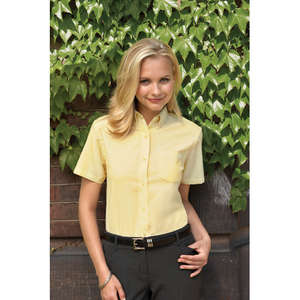 Van Heusen Womens Short Sleeve Wrinkle Resistant Oxford - Dark/Color 