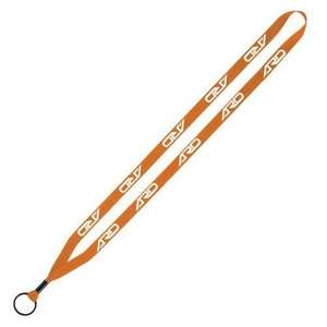 Custom Promotional 1/2" Economy Polyester Lanyard with Metal Crimp and Split-Ring