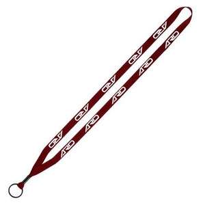 1/2" Economy Polyester Lanyard with Metal Crimp and Split-Ring 