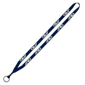 1/2" Economy Polyester Lanyard with Metal Crimp and Split-Ring 