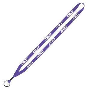 1/2" Economy Polyester Lanyard with Metal Crimp and Split-Ring 