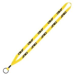 1/2" Economy Polyester Lanyard with Metal Crimp and Split-Ring 