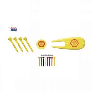 Golf Pack - 4 Tees/1 Ball Marker/1 Repair Tool