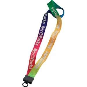 Custom Promotional 3/4" Polyester Tie-Dye Lanyard with Plastic Clamshell