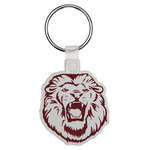 Personalized Stock Keychains - Lion Head Soft Plastic Custom Key Chain 2"