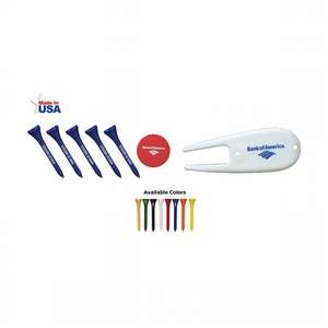 Golf Pack - 5 Tees/1 Ball Marker/1 Repair Tool