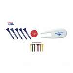Wholesale Golf Ball Markers - Golf Pack - 5 Tees/1 Ball Marker/1 Repair Tool