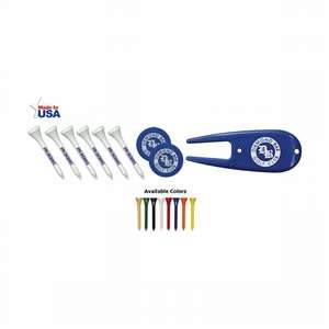 Custom Promotional Golf Pack - 6 Tees/2 Ball Markers/1 Repair Tool