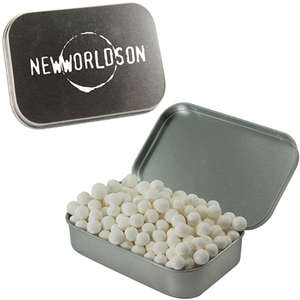 Custom Promotional Large Hinged Tin - Filled with Signature Peppermints