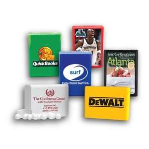 Custom Promotional Flip Top Card Dispenser - Filled with Red Hots