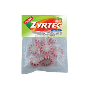 Custom Promotional Small Plastic Bag with Header Card - Filled with Starlite Mints