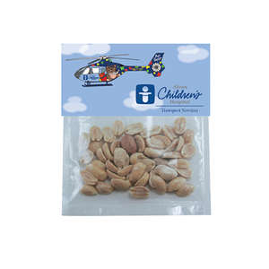 Custom Promotional Small Plastic Bag with Header Card - Filled with Peanuts