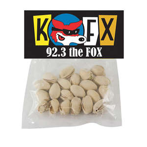 Custom Promotional Small Plastic Bag with Header Card - Filled with Pistachios