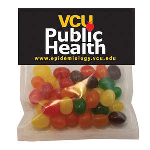 Custom Promotional Large Plastic Bag with Header Card - Filled with Jelly Beans