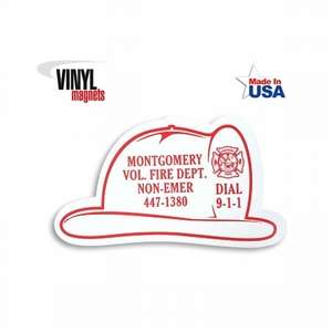 Custom Promotional Fire Helmet Shaped Magnet