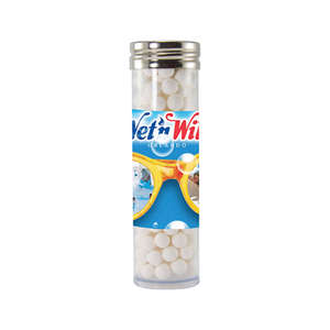 Custom Promotional Large Gourmet Plastic Tube - Filled with Signature Peppermints