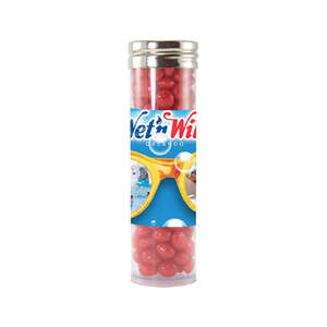 Custom Promotional Large Gourmet Plastic Tube - Filled with Red Hots
