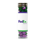 Promotional Chocolate - Large Gourmet Plastic Tube - Filled with Corporate Colored Chocolates