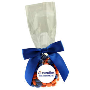 Custom Promotional Mug Stuffer Gift Bag - Filled with Corporate Colored Chocolates