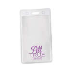 Business Lanyards, Badges & Bracelets - Vertical Vinyl Pouch