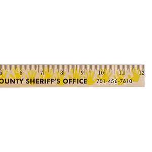 Custom Promotional Handprint Background Rulers - Clear Lacquer Finish
