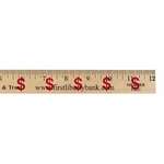 Personalized Rulers - Dollar Sign/Financial Background Rulers - Clear Lacquer Finish