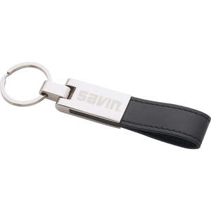 Custom Promotional Leather / Silver Key Ring