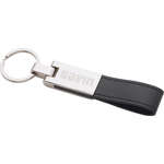 Logo Keychains & Key Tags - Leather / Silver Key Ring