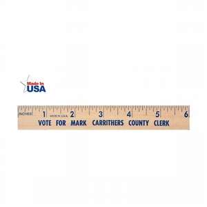 Custom Promotional Flat Wood Ruler - 6"