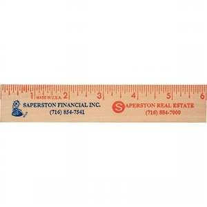 Custom Promotional Flat Wood Ruler - 6" (Wide)