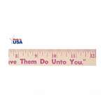 Promotional Promotional Products - Flat Wood Ruler (3/8" logo-English scale) - 12"